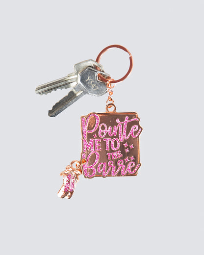 Pointe Me To The Barre Key Ring
