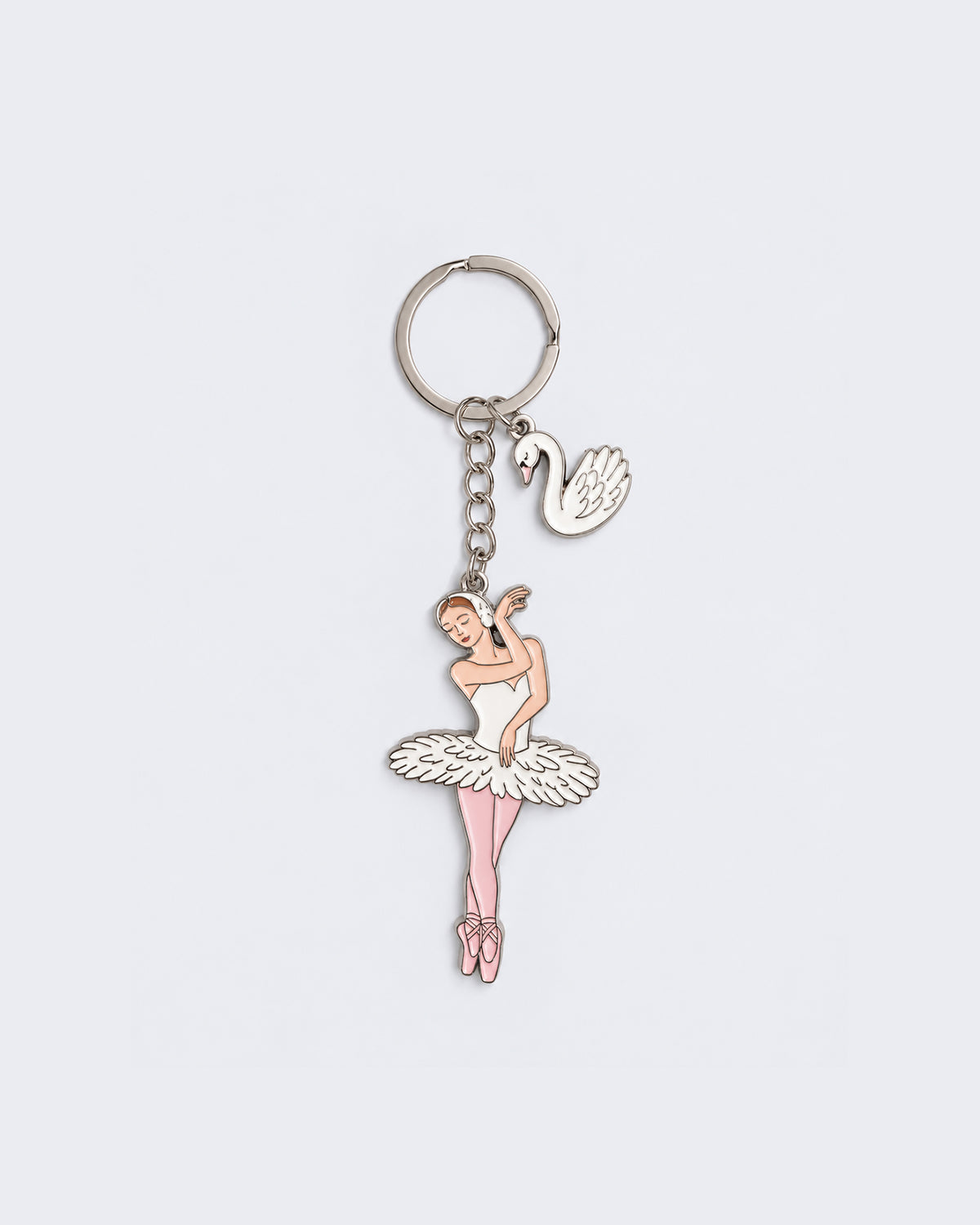 Swan Lake Key Ring - White