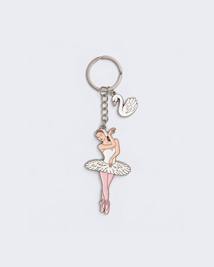 Swan Lake Key Ring - White