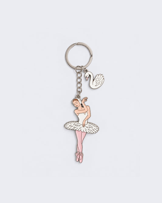 Swan Lake Key Ring - White