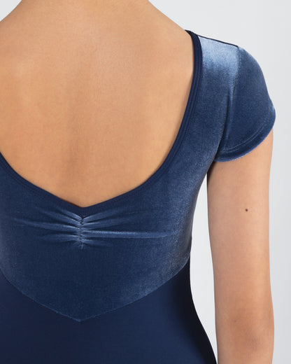 Veronica Cap Sleeve Velvet Leotard